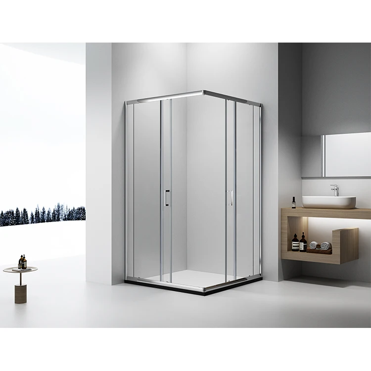 L-shape 900*900 Aluminum frame with competitive price tempered glass sliding shower enclosure
