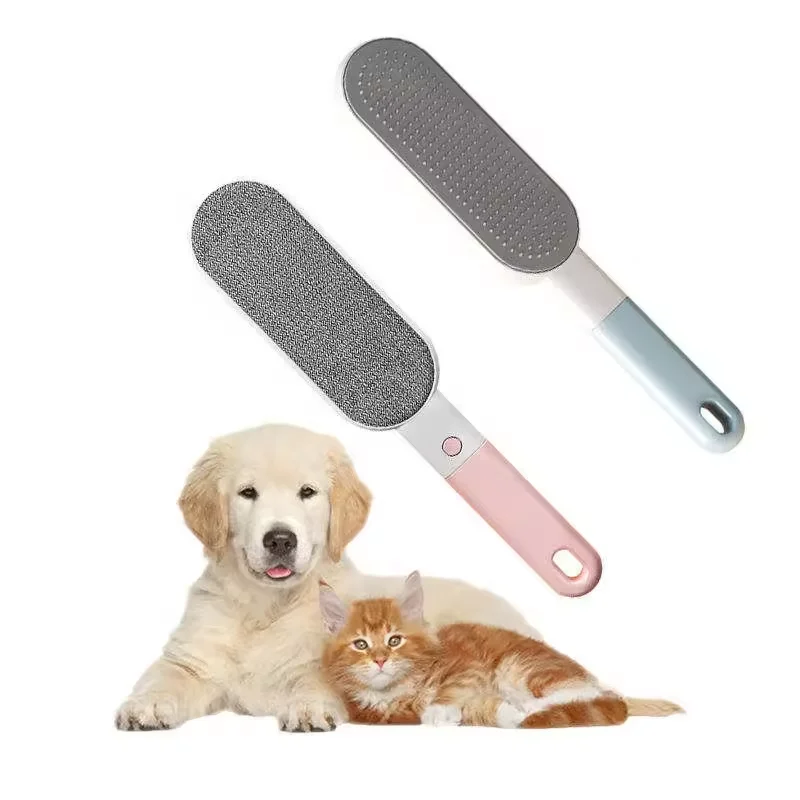 BENHENG 2024 dog and cat Pet Hair Remover Lint Brush Self-Cleaning Base Improved Handle Double-sided Fur Brush