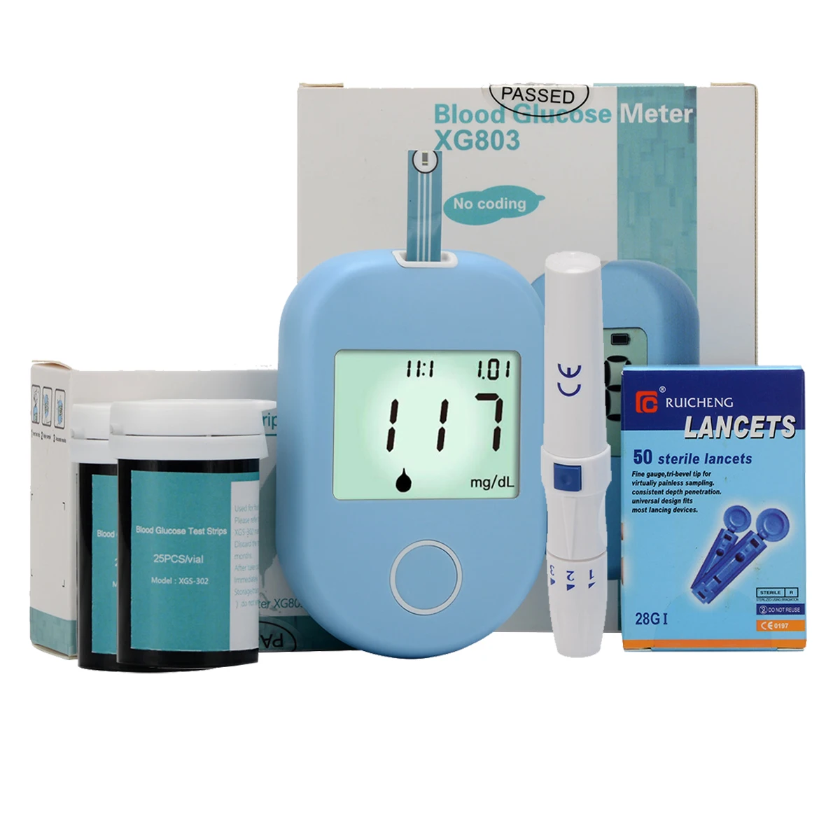 Blood Glucose Monitor Glucometro Blood Sugar Monitor With Blood Sugar Test Strips