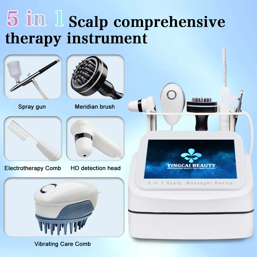 smart hair scalp hair massager vibrating scalp serum dispenser red light led therapy hair analyzer machine