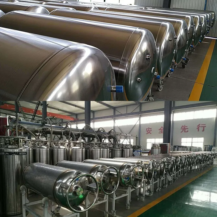 Industrial low temperature 410L horizontal dewar tank dewar thermos flask