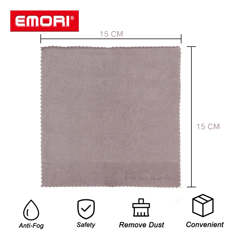  RTS 10 шт./Партия 15x15 см Embosses логотипа Анти-туман микрофибра замша очки ткань для