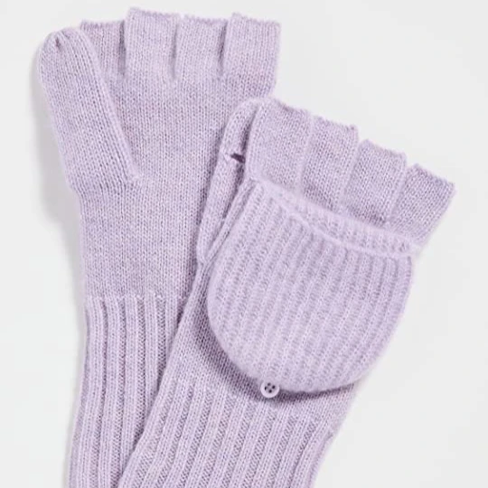 2023 ODM&OEM Professional Manufacturer Custom Flip Ribbed Knitted Wool Cashmere Mittens