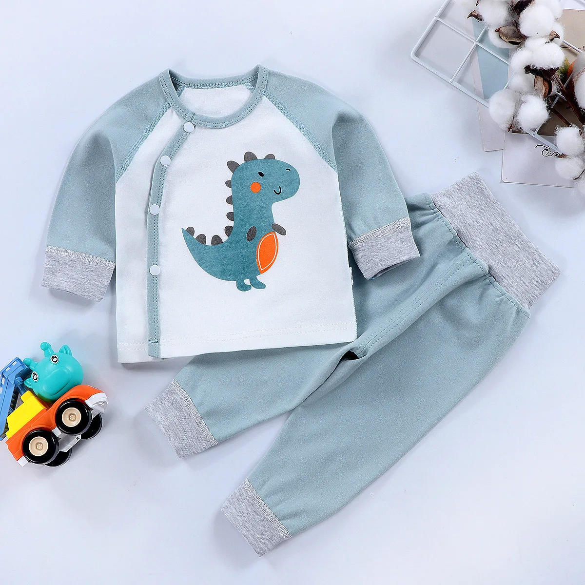 Spring And Autumn New Born Baby Clothes Set Cotton Boneless Children Baby Boy Clothing Home Wea