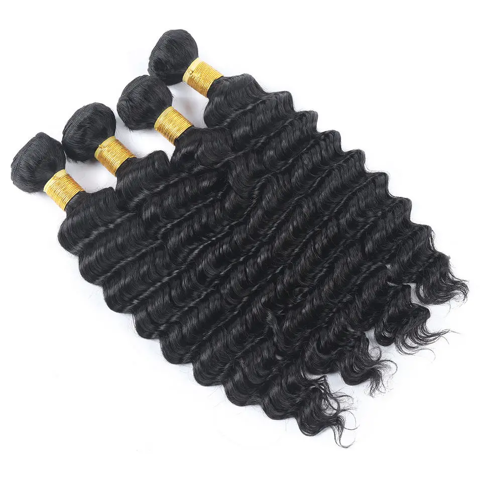 High quality remy virgin hair product grade 12a Cambodian Deep wave weft for black women is 100% human hair