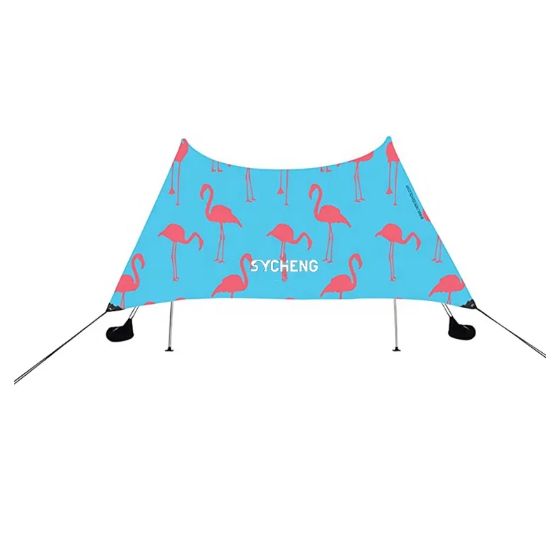 Fabric Lightweight Instant Pop Up Beach Tent Beach Sun Shade with Sandbag Anchors and Pegs