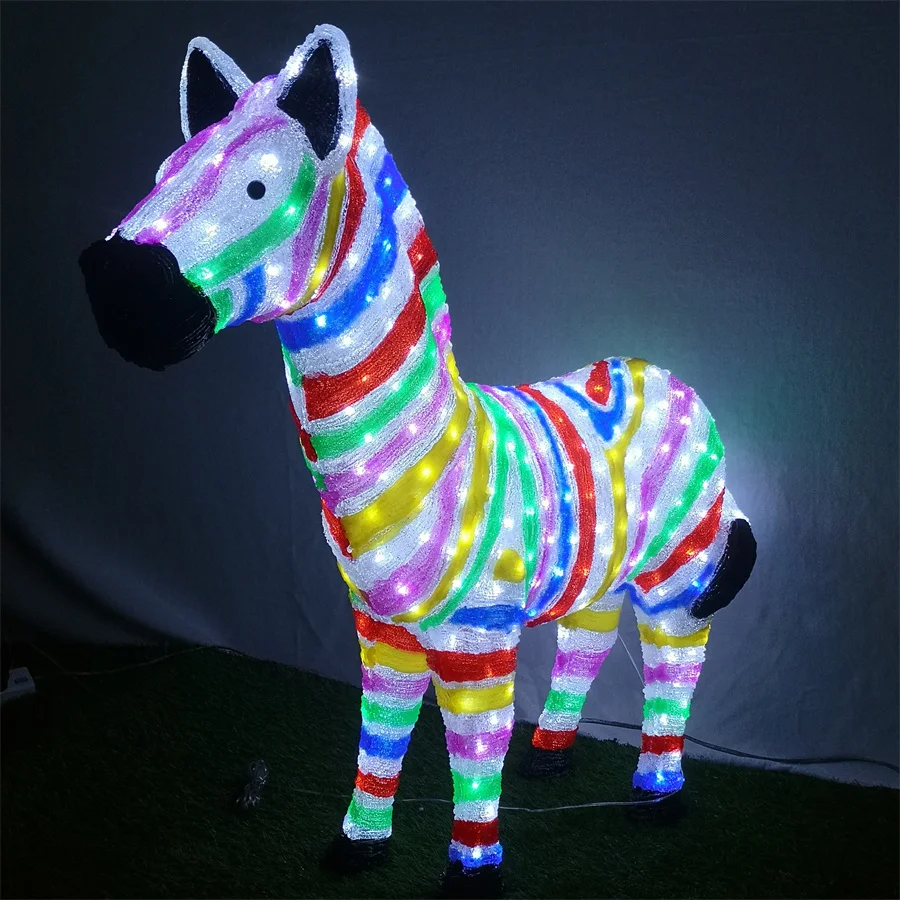 H97CM 400L Color Acrylic Zebra Christmas and New Year Outdoor Decoration Light