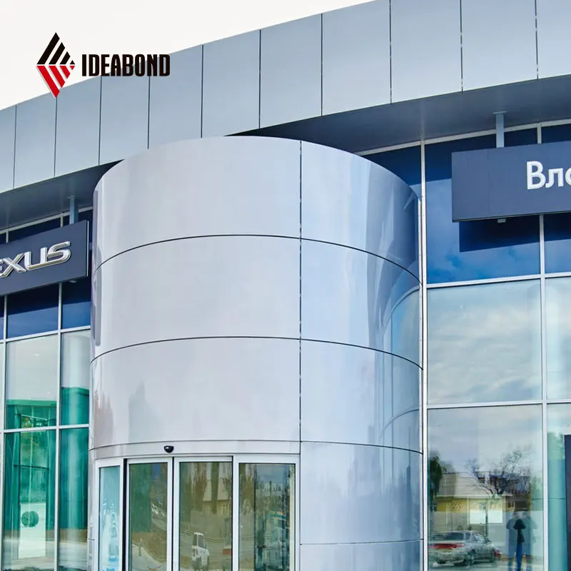 4x0 2 мм серебристый металлик Небьющийся сердечник PVDF алюминиевая композитная панель 2024 недавно разработанные гибкие облицовочные панели ACM