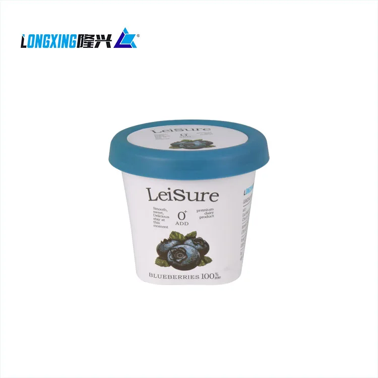 
Горячая Распродажа 150 мл 5 унций Желе Лед Йогурт мороженое ПП IML в форме маркировки маленькая пластиковая чашка для пудинга с крышкой ложкой 