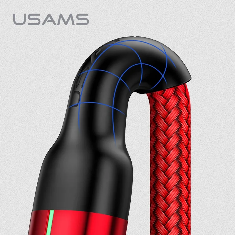 USAMS SJ327 Быстрый Магнитный зарядный кабель с оплеткой Type-C USB для передачи данных