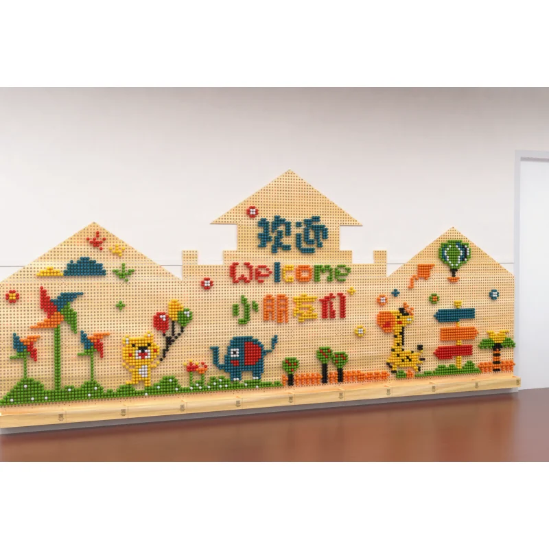 New Arrival Learning Activity Busy Board Wooden Running Ball Games Wooden Wall Mounted Stem Toys for Children