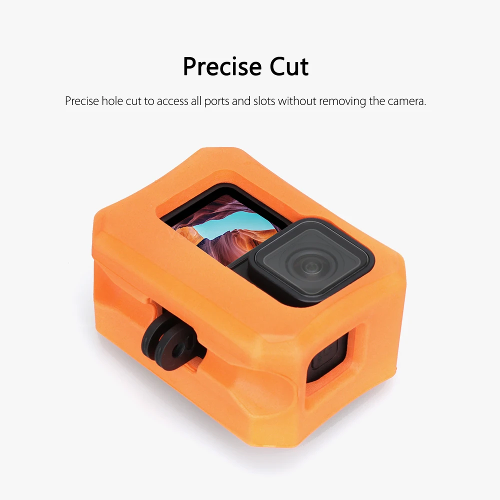 Hongdak Floating Protective Cover for GoPro Hero 11 10 9 Black 8 Camera Orange Floaty Case for Gopro Accessories Diving Surfing