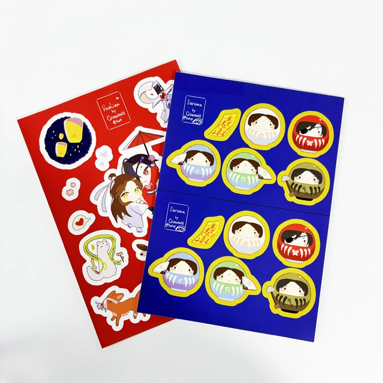 Wholesale Removable PVC Vinyl Sticker Sheets Custom Full Color Kiss Cut Hologram Promotional Labels