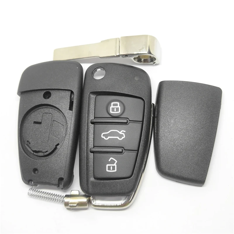 Для A-udi Q7 B7 Q3 A3 TT A2 A8 A6 A6L A4 S5 C5 C6 B6 Сменный Чехол для автомобильного ключа с дистанционным управлением 3-кнопочный складной чехол без логотипа