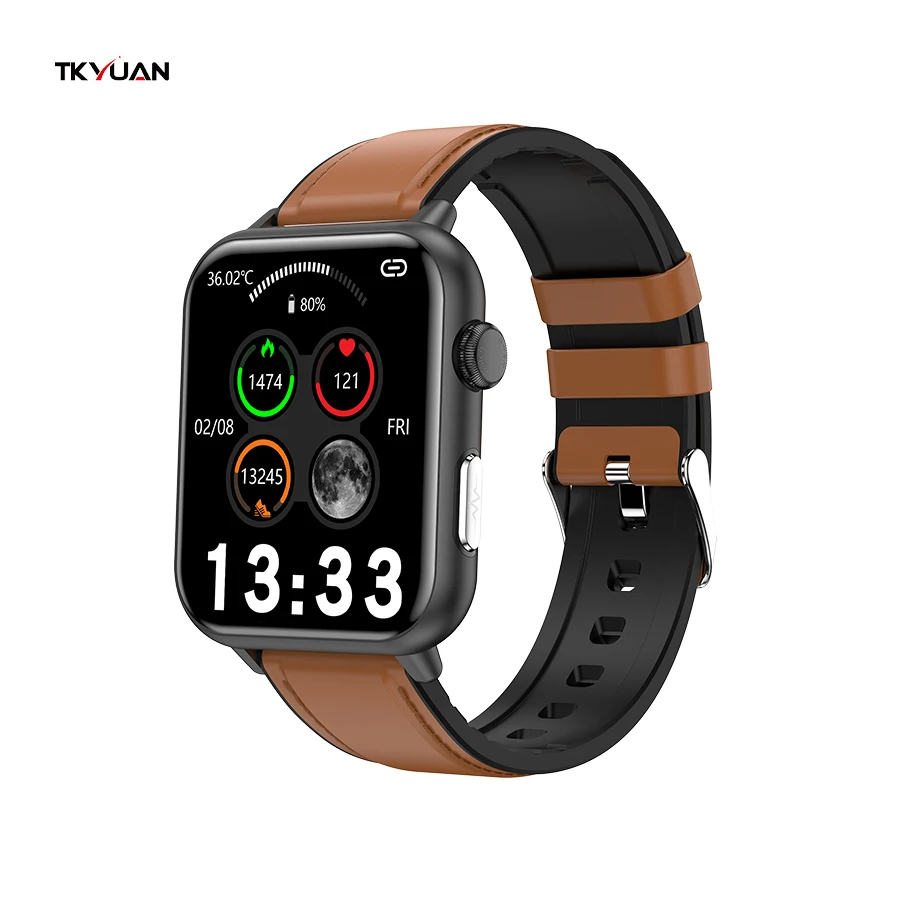 TKYUAN Factory E200 ECG PPG body temperature 1.72 inch blood pressure blood oxygen SPO2 heart rate monitoring smart watch