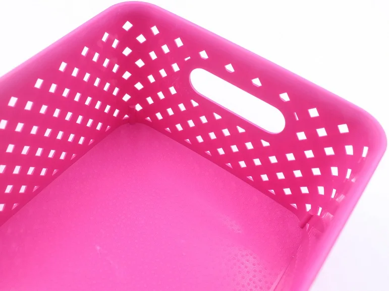 storage basket, plastic sundries storage box, stationery basket with handle
