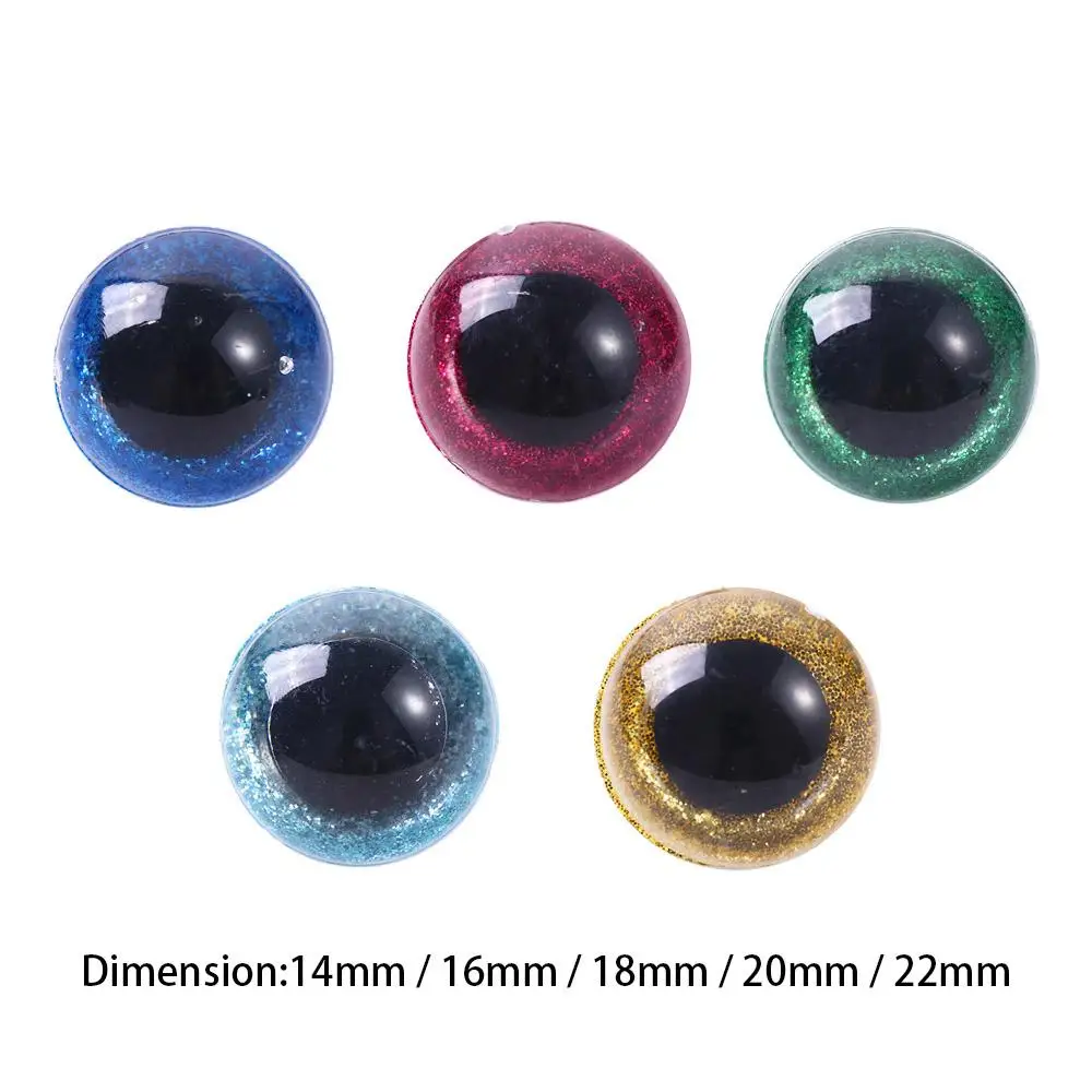 12/14/16/18/20/22/25mm Plastic Crystal Safety Glitter Off Center Pupil Eyes For Amigurumi