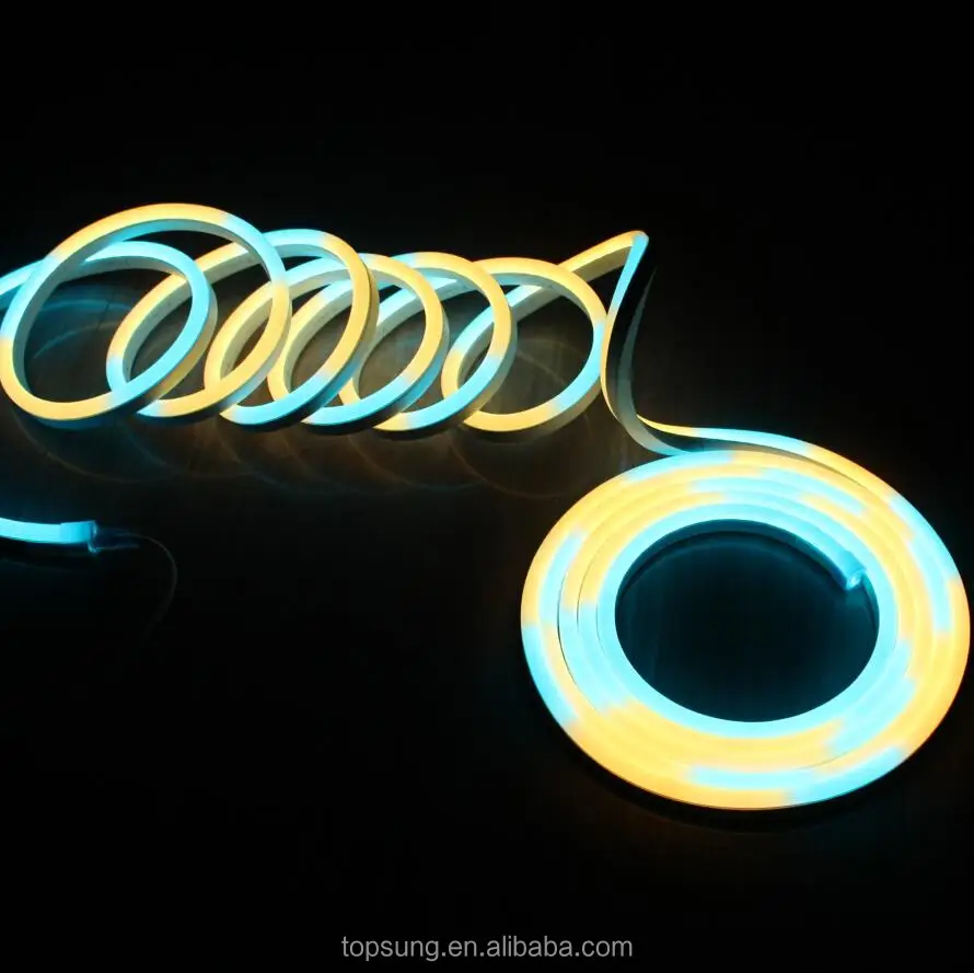 ultra thin neon 24v dmx pixel programmable rgb neon mini multi color double sided rgbic neonflex smart stripe