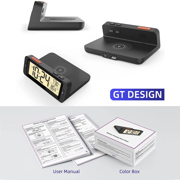 Multifunctional Klok Digital Alarm Clock Led Dual Usb Charger Ports with Phone Wireless Charger Desktop dijital saat