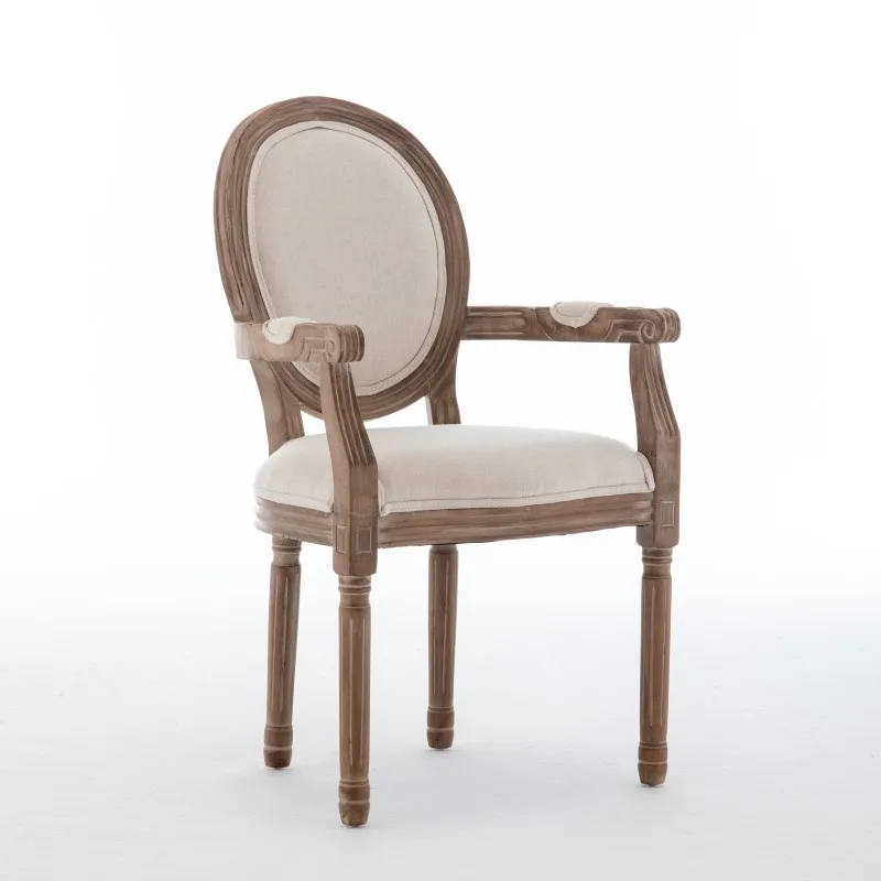 Oak louis chairs dining room wooden armrest dining room chairs with arms