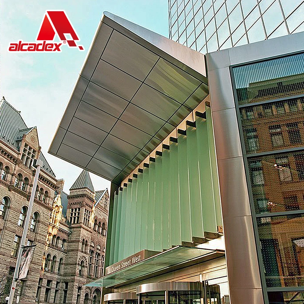 Exterior aluminium wall facade cladding design metal panels aluminum roller coating panels for building cladding