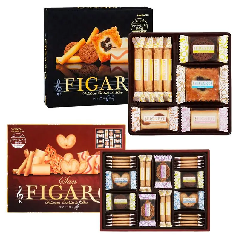 Wholesale Japanese imported brand snacks Figaro assorted crisp cookies gift birthday gift box Christmas girlfriend 18 pieces275g