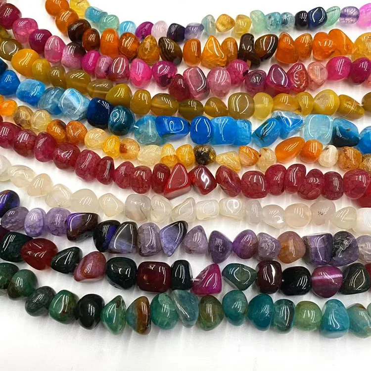 Wholesale irregular stone agate beads necklace round natural gemstone For Jewelry Making