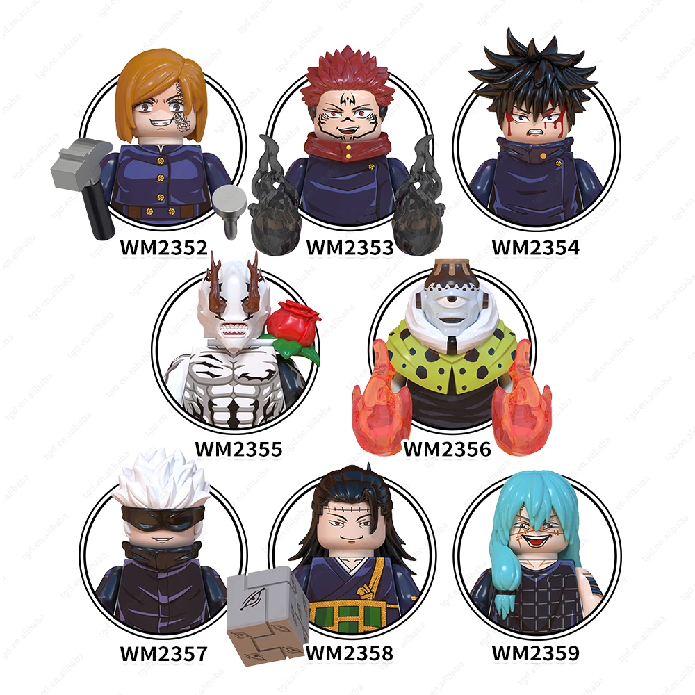 Anime Jujutsu Kaisen mini toys juguetes de Gojo Satoru itadori Yuji rogo fushiguro building blocks sets Toys for kids WM6139