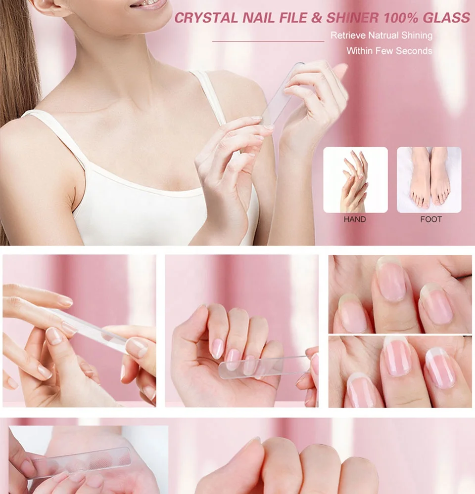 Yaeshii Nai File  Durable Transparent Nail Art Manicure Tool Buffer File Set Nail Polishing Grinding Files