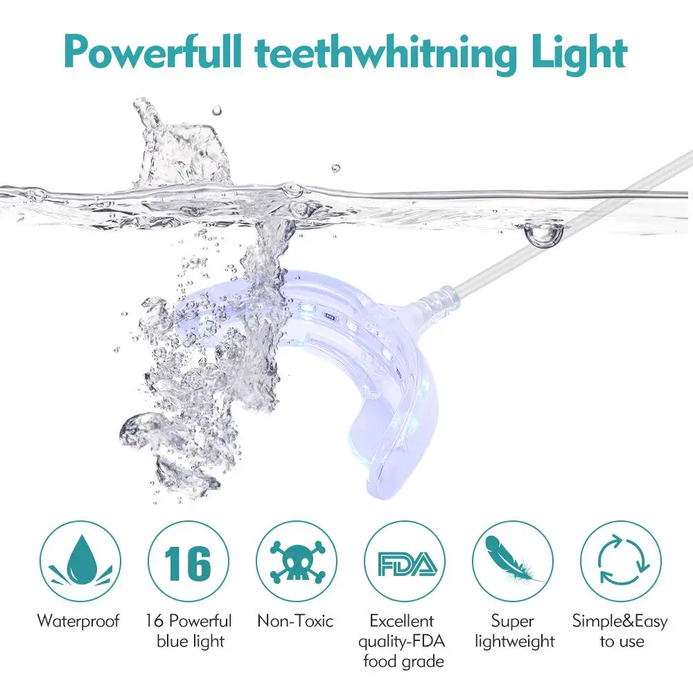 Home Teeth Whitening Kit with LED Light, Professional Teeth Whitening Formula with 3 Teeth Whitening Gel Syringes