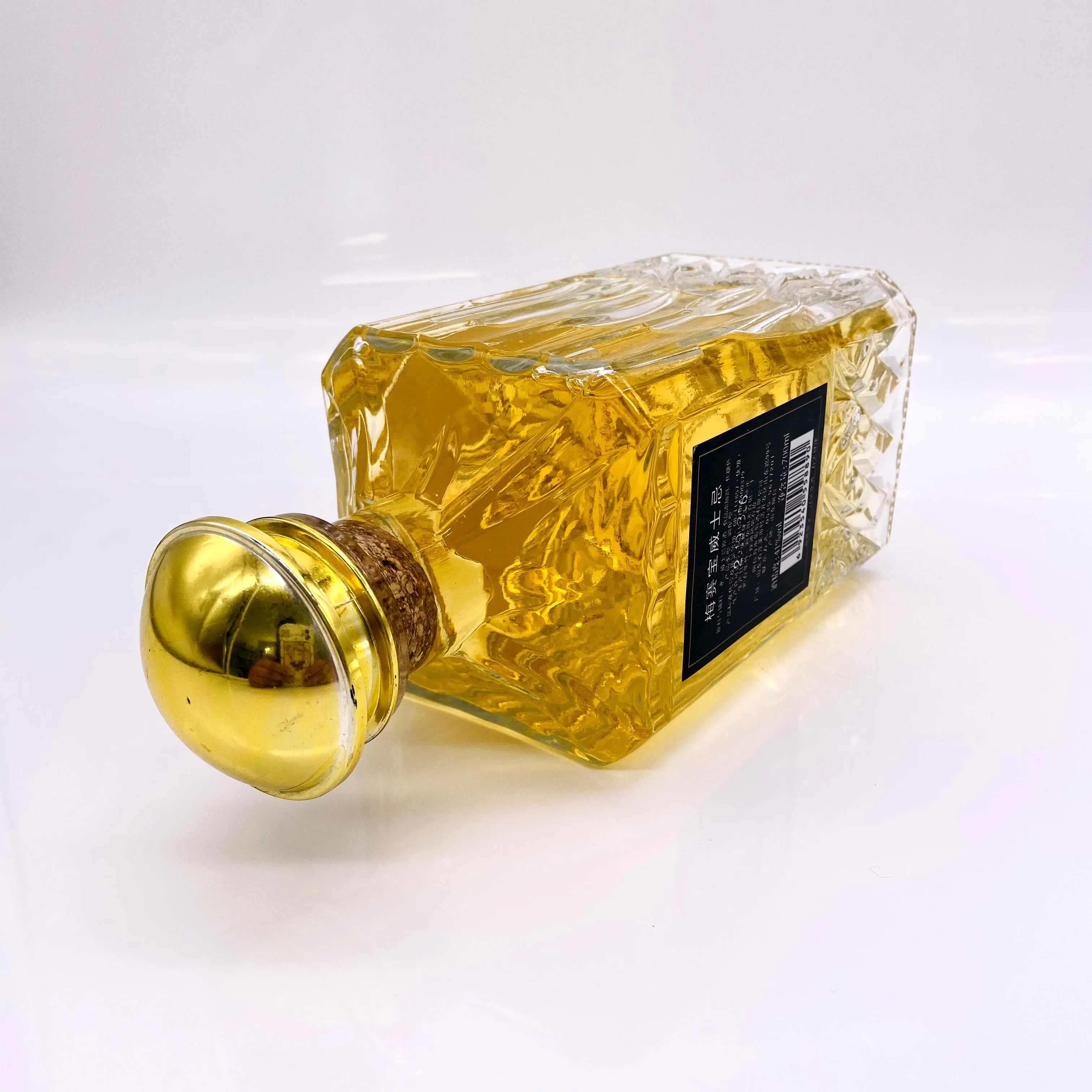 In stock 100-485ml conical glass bottle with with sealing cap,oil /wine /milk/honey/beverage bottle