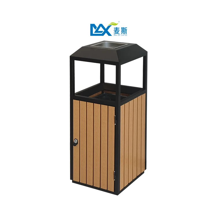 China Supply Public Dustbin Parks Separate Waste Bins Outdoor Trash Can With Removable Ss Ashtray