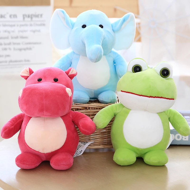 New Design Customized Cute Plush Toys Stuffed Animal Hippo 8'  Plush Toy Doll Monkey, Elephant, Bear, Frog