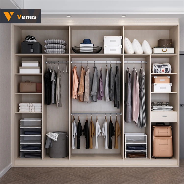 Home Modern Open Luxury Diy Closet Sliding Door Bedroom Solid Wooden Built In Wardrobe Closet Bedroom Furniture Design