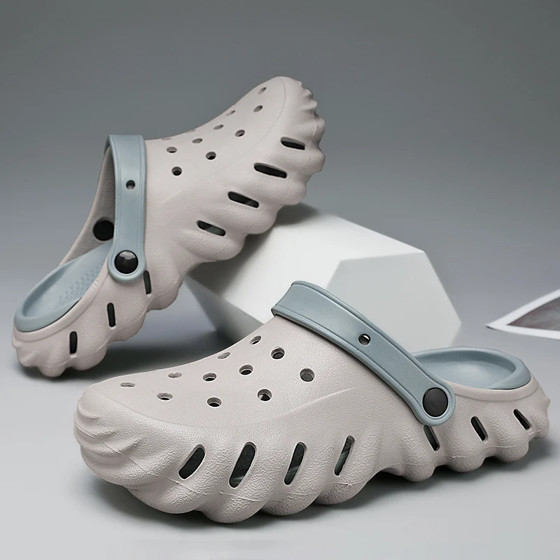 Summer Men Casual Clogs Sandal Breathable EVA Soft Slippers Fashion Outdoor Beach Flat Foam Slides for Man