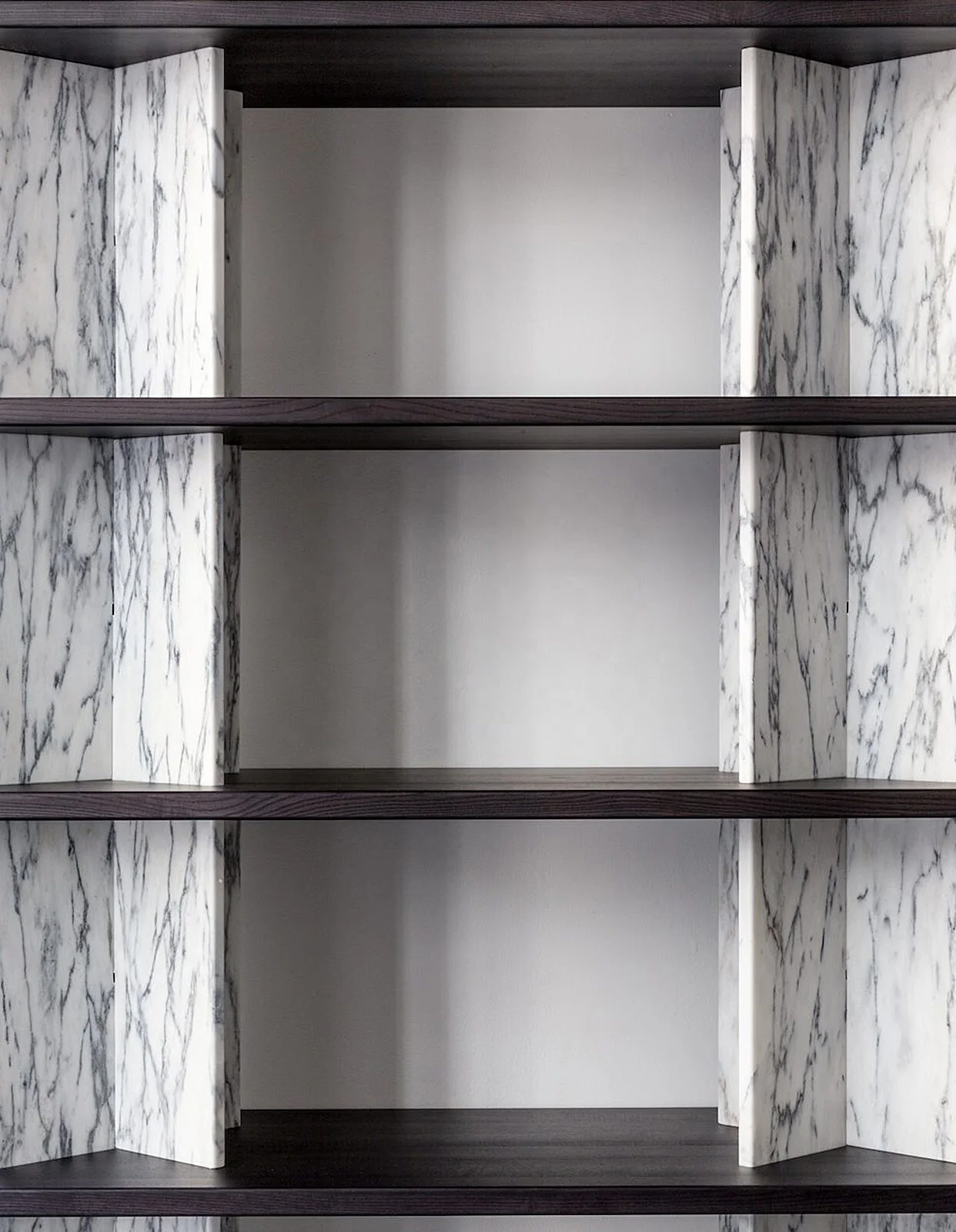 Modern Marble Bookcase Black Ash Wood Display Shelf Living Room Office High Bookstore Lobby Practical Floor Standing Showcase