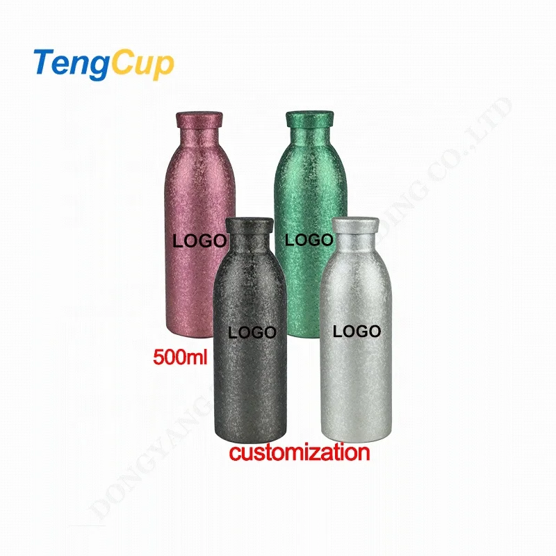 TY OEM customized 500ml imitating titanium Double Wall Stainless Steel Water Bottle Flask Vacuum Insulated Sports Water Bottle