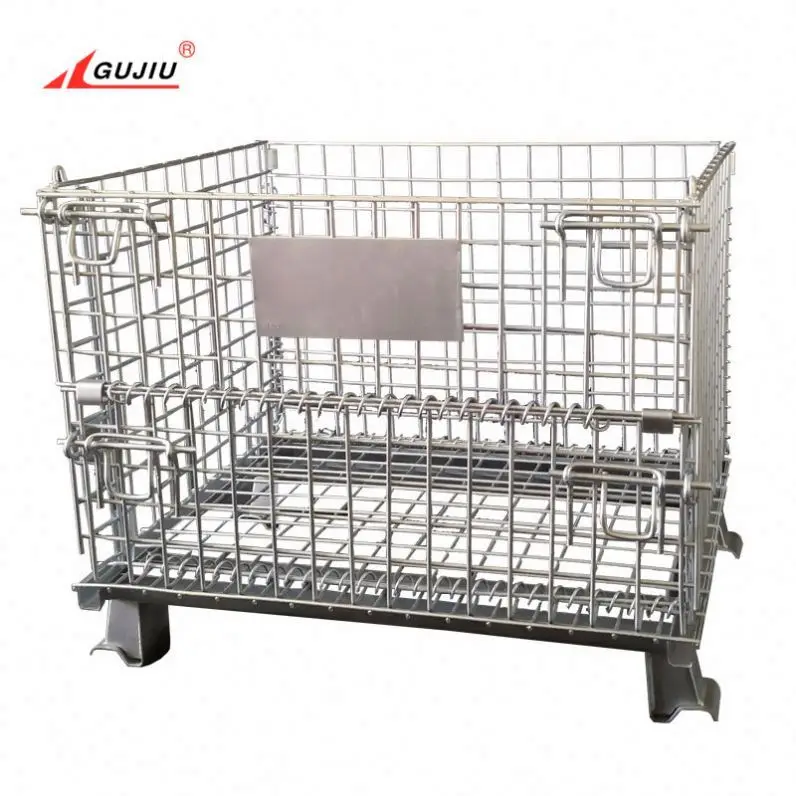 Detachable Steel Galvanized Mesh Transport Boxes Nestainer Argo Roll Container Industrial Storage Metal Containers