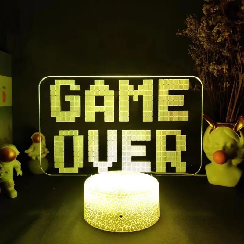 Неоновая лампа для игр 3D светодиодные RGB ночники игровой комнаты красочное украшение стола