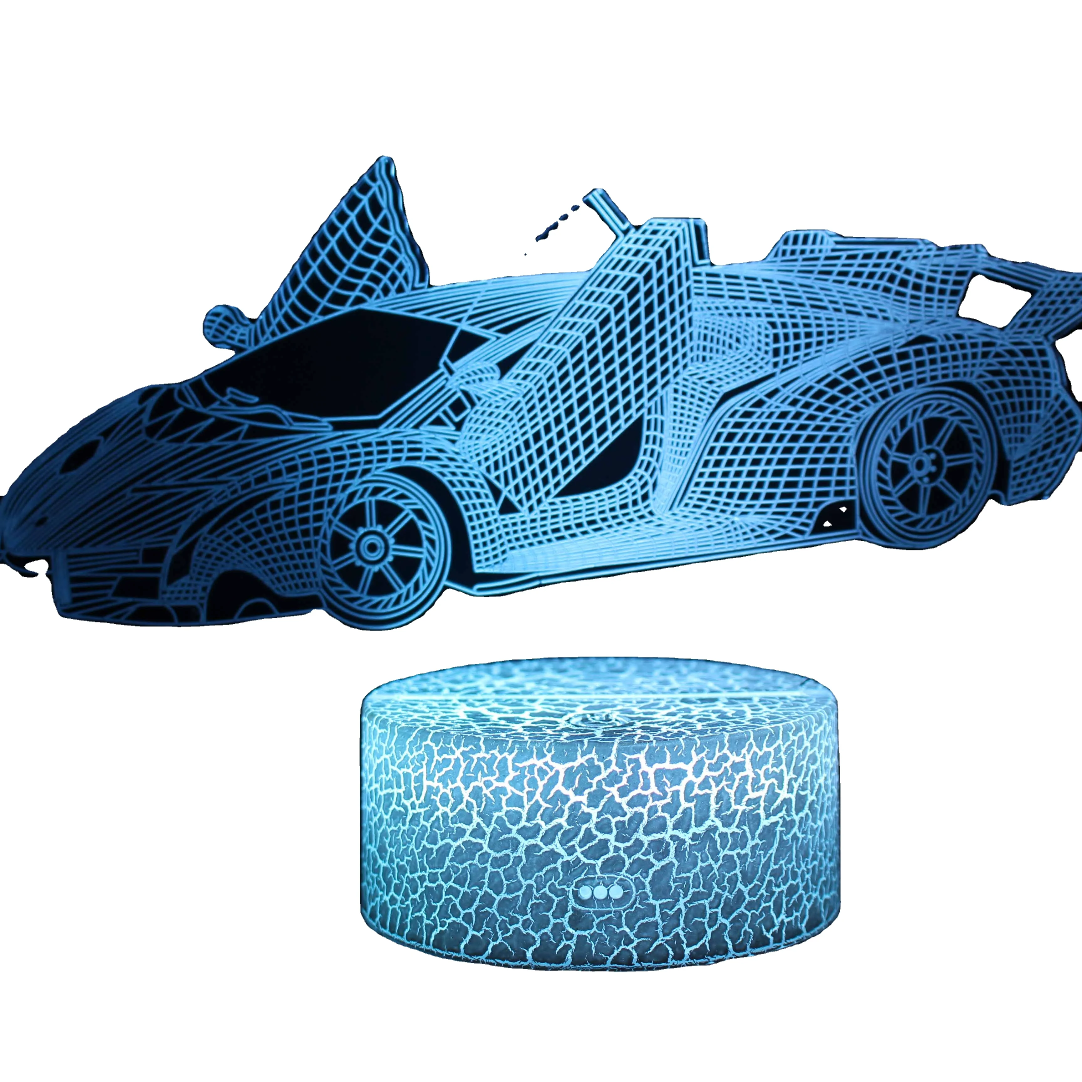 Wholesale Car Series Of Colorful 3D Night Light LED Touch Remote Control Creative Christmas Gifts 3D Desk Lamp Can Be Customized