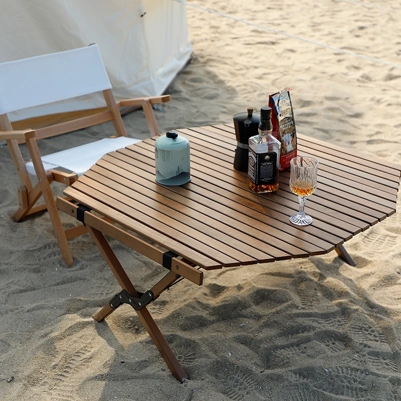 Luyuan Online Store Hot Sale Terrace Anti-rust Mini Camping Equipment Barbecue Picnic Camping Octagonal Egg Roll Table