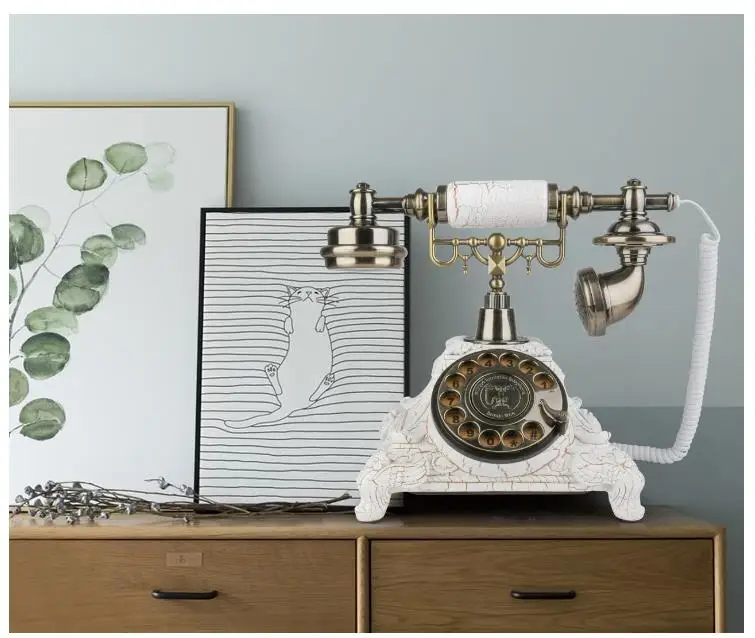 Antique Phone European Style Vintage Telephone Retro Landline Telephones Decor Old Fashioned Phones Home Office Hotel Decoration