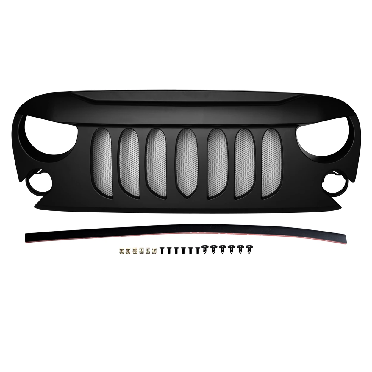 Решетка для Jeep Wrangler JK JKU 2007-2018 матовая черная