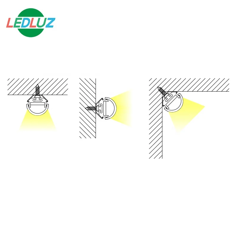 ALP039 Small Aluminium LED Profile With 30 DEGREES PMMA Lens For LED Strips