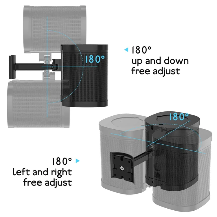 2 in 1 speaker wall bracket  for Sonos One / SL  Tilt & Swivel 180 degree Adjustments Ceiling and wall Mounting Bracket