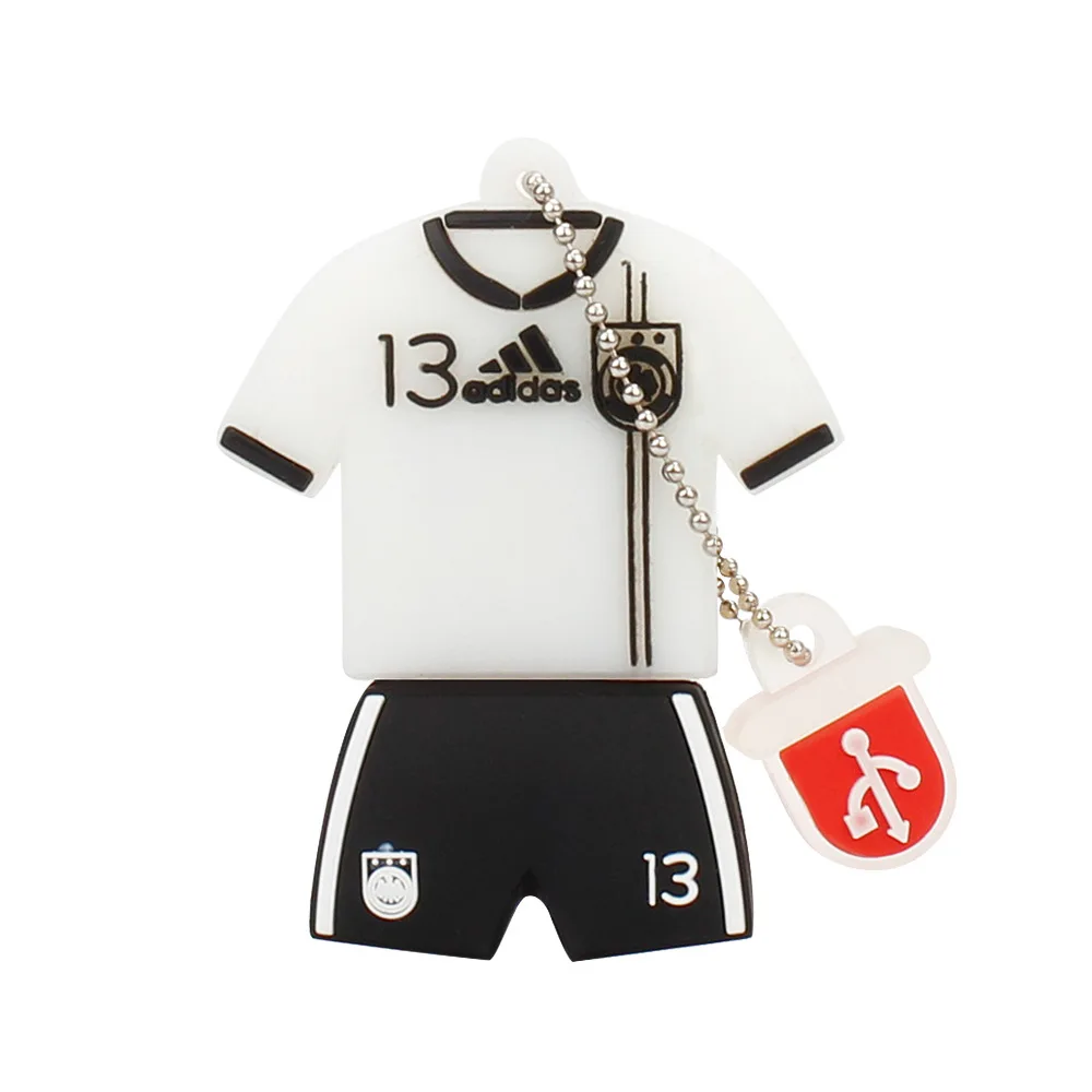 Promotional Factory Football Team 100% Real Full Capacity USB Flash Drive 512MB 1GB 2GB 4GB 2.0 Sport Jersey Shaped For Students