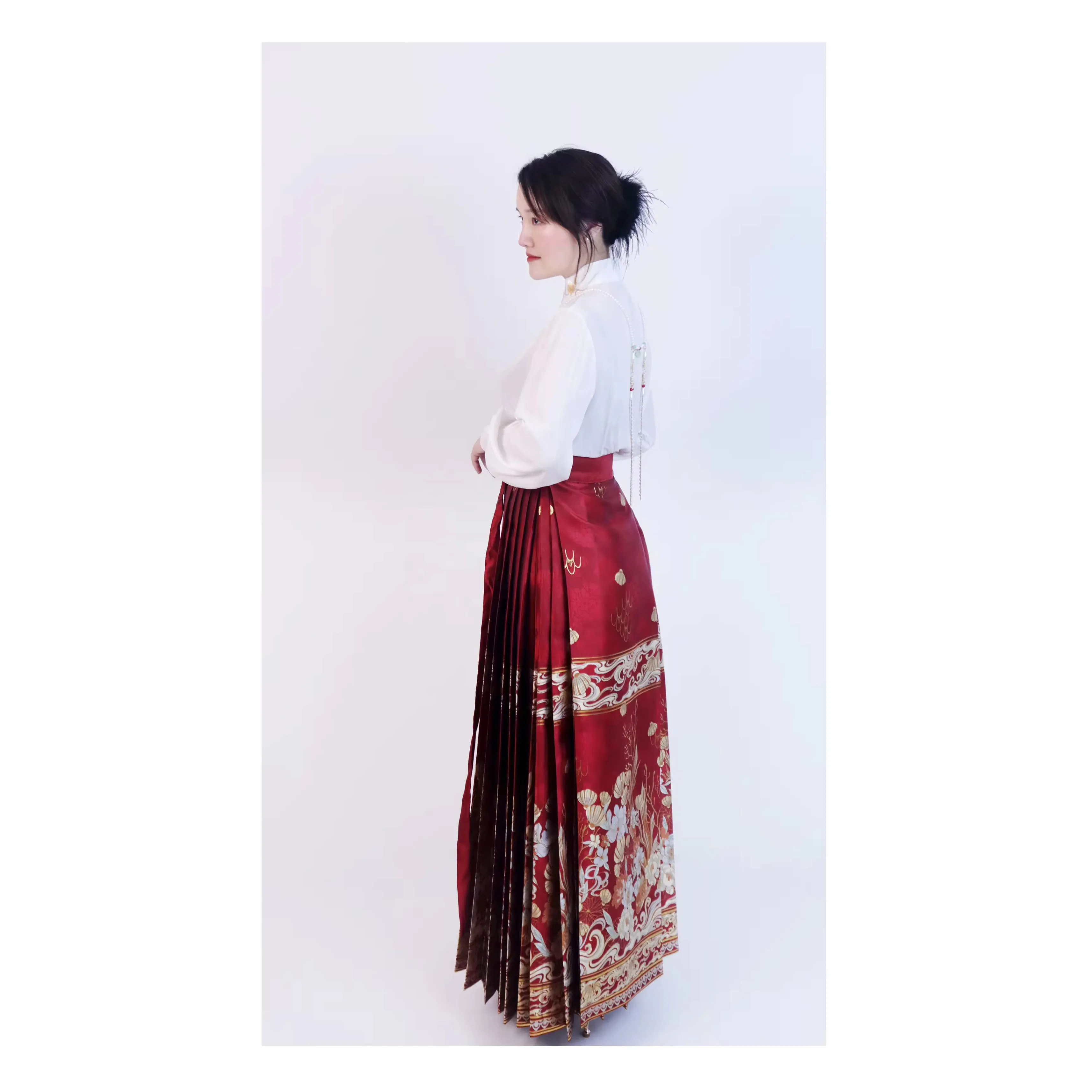 Children Ancient Long Robes Crosstalk Gown Vintage Tang Costumes Chinese Style Mandarin Collar Gown Students Costume