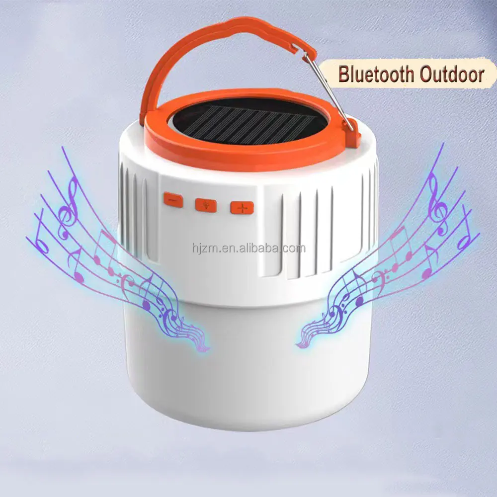 Portable Solar Powered Lantern Led Camping Light Usb Rechargeable Lamp With Blue Tooth Speaker