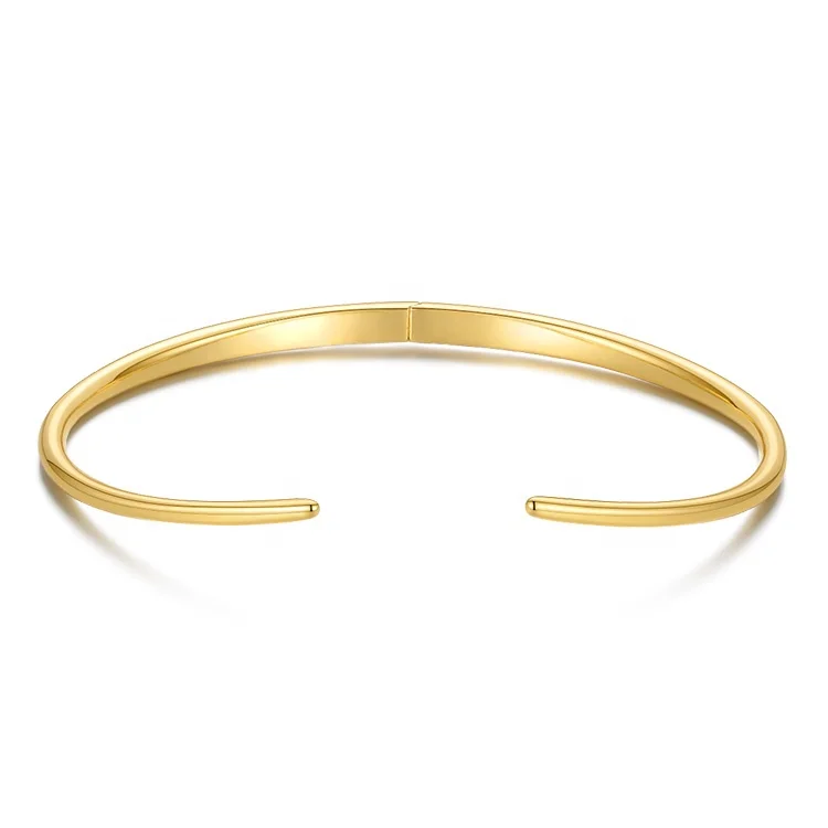 18K Gold Plated Stainless Steel Jewelry Spring Collar Choker Clearance Sale Necklace P9100