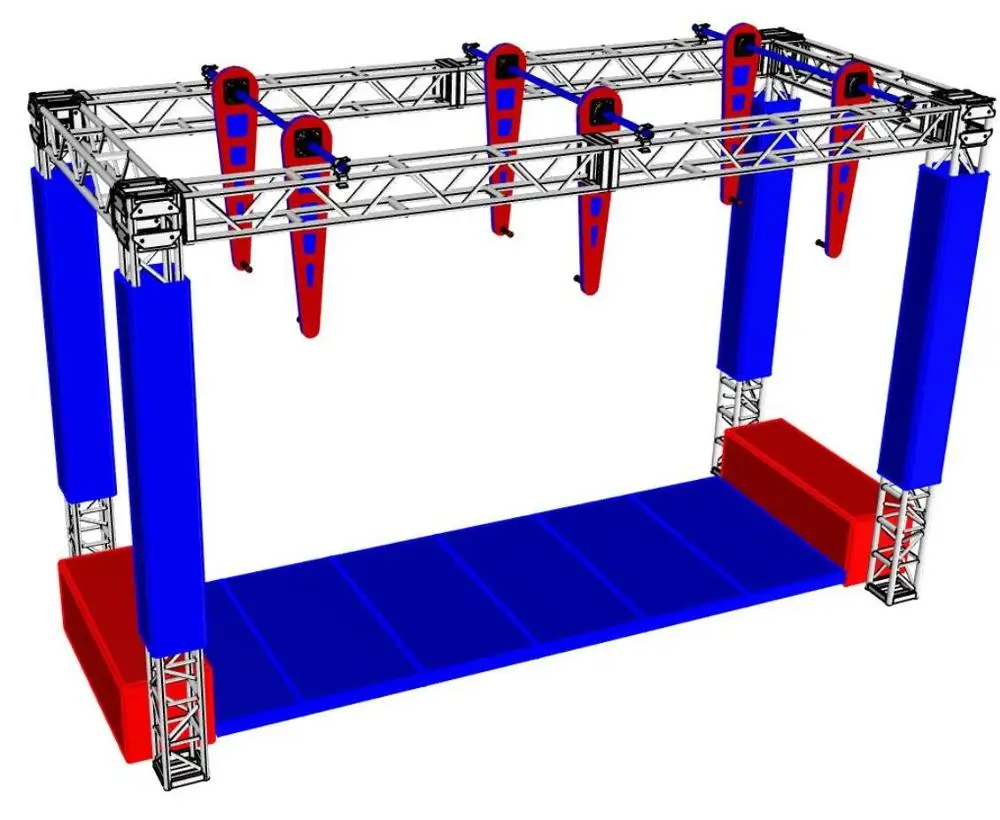 Bravo Stage Ninja Warrior Obstacles Indoor Playground Aluminum Truss Padding Rigging Climbing Steel Truss